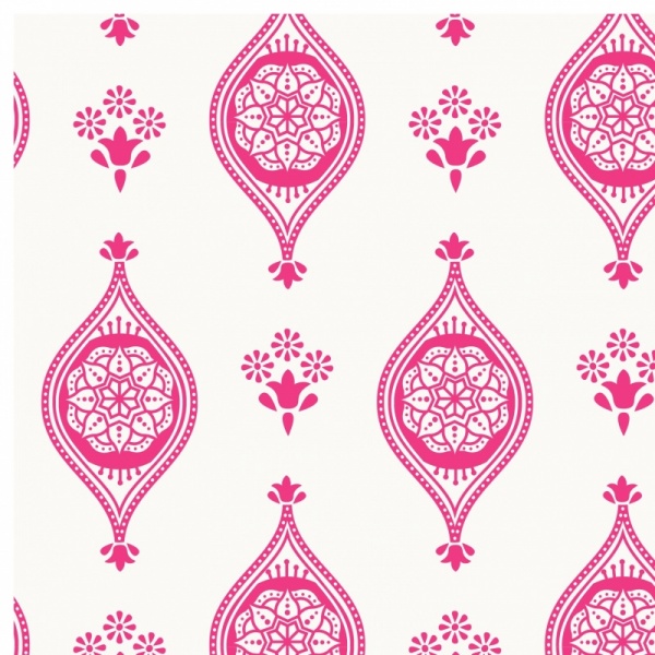 100% Cotton - INDIAN TILES PINK